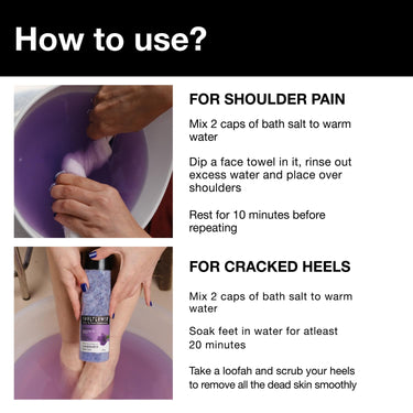 Soulflower Epsom Lavender Bath Salt for Body & Foot Spa, Calming, Relaxing, Muscle Pain Relief, Aromatherapy | Pure & Natural | Sea Salt, Lavender Essential Oil & Vitamin E, 500g (Pack of 1)